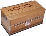 Harmonium Pro Grade By Kaayna Musicals, 11 Stops- 6 Main & 5 Drone, 3&frac12; Octaves, Teak Colour, Flower Bellow, Coupler, Gig Bag &ndash; 440 Hz - Image 2