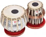 Ganesha Kalash Tabla Drum Set, 4 Kg Heavy Designer Copper Bayan, Sheesham Wood Dayan, Hand Made Drum Skins, Camel Leather Straps to Tune, Comes with Tuning Hammer, Gig Bag, Cushion & Cover