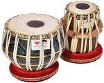 Tabla Drum Set, 3 Kg Black Painted Designer Brass Bayan, Beautiful Look, Sheesham Wood Dayan, Hand Made Drum Skin, Camel Leather Strap to Tune, Comes with Tuning Hammer, Gig Bag, Cushion & Cover - Image 2