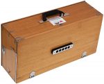 OM Safri Harmonium- 3&frac12; Octave By Kaayna Musicals-Portable, Traveler, Baja, 9 Stops- 4 Drone, Bass/Male Reeds, Teak Color, Gig Bag, Tuning: 440Hz - Image 2