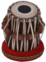 Tabla Drum Set, 2.5 Kg Red Painted Designer Brass Bayan, Beautiful Look, Sheesham Wood Dayan, Hand Made Drum Skin, Camel Leather Strap to Tune, Comes with Tuning Hammer, Gig Bag, Cushion & Cover - Image 14