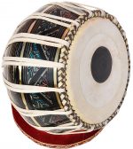 Tabla Drum Set, 3 Kg Black Painted Designer Brass Bayan, Beautiful Look, Sheesham Wood Dayan, Hand Made Drum Skin, Camel Leather Strap to Tune, Comes with Tuning Hammer, Gig Bag, Cushion & Cover - Image 10