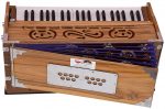 Harmonium Teak Wood By Kaayna Musicals, 11 Stops- 6 Main & 5 Drone, 3&frac12; Octaves, Coupler, Natural Wood Color, Gig Bag, Bass/Male Reed- 440 Hz - Image 11