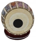 Tabla Drum Set, 2.5 Kg Double Color Brass Bayan, Sheesham Wood Dayan, Hand Made Nice Sounding Drum Heads, Leather Straps to Tune, Long Life, Comes with Tuning Hammer, Gig Bag, Cushion & Cover… - Image 12