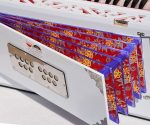 White Safri Harmonium- 3½ Octaves By Kaayna Musicals-Portable, Traveler, Baja, 9 Stops- 4 Drone, Bass/Male Reeds, Gig Bag, Tuning: 440Hz - Image 13