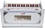 White Safri Harmonium- 3½ Octaves By Kaayna Musicals-Portable, Traveler, Baja, 9 Stops- 4 Drone, Bass/Male Reeds, Gig Bag, Tuning: 440Hz - Image 16