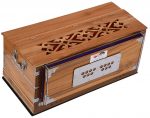 Harmonium Teak Wood By Kaayna Musicals, 11 Stops- 6 Main & 5 Drone, 3&frac12; Octaves, Coupler, Natural Wood Color, Gig Bag, Bass/Male Reed- 440 Hz - Image 16