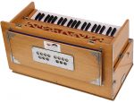 OM Safri Harmonium- 3&frac12; Octave By Kaayna Musicals-Portable, Traveler, Baja, 9 Stops- 4 Drone, Bass/Male Reeds, Teak Color, Gig Bag, Tuning: 440Hz - Image 16