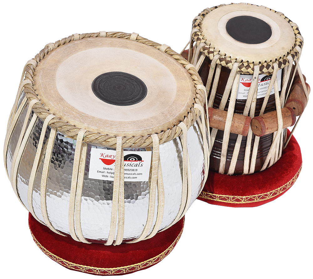 L2 Tabla Drum Set- 5Kg Copper Bayan, Without Joint, Shesham Wood Dayan, Hand Made Drum Skin, Leather Strap to Tune, Long Life, Comes with Tuning Hammer, Gig Bag, Cushion & Cover - Image 1