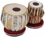 Tabla Drum Set, 2.5 Kg Double Color Brass Bayan, Sheesham Wood Dayan, Hand Made Nice Sounding Drum Heads, Leather Straps to Tune, Long Life, Comes with Tuning Hammer, Gig Bag, Cushion & Cover… - Image 3