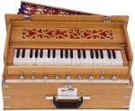 OM Safri Harmonium- 3&frac12; Octave By Kaayna Musicals-Portable, Traveler, Baja, 9 Stops- 4 Drone, Bass/Male Reeds, Teak Color, Gig Bag, Tuning: 440Hz - Image 4