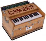 OM Harmonium Mini Magic By Kaayna Musicals, 4 Stop- 2 Main & 2 Drone, 2&frac34; Octave, Teak Colour, Gig Bag , Bass/Male- 440 Hz