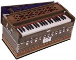 Harmonium Pro Grade By Kaayna Musicals, 11 Stop- 6 Main & 5 Drone, 3&frac12; Octaves, Dark Oak Finish, Flower Bellow, Coupler, Gig Bag &ndash; 440 Hz