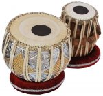 Tabla Drum Set, 2.5 Kg Double Color Brass Bayan, Sheesham Wood Dayan, Hand Made Nice Sounding Drum Heads, Leather Straps to Tune, Long Life, Comes with Tuning Hammer, Gig Bag, Cushion & Cover…