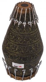 Designer Brass Khol Drums -Bolt Tuned, Special Hand Made Skin, Antique Finish, Gig Bag - Image 5