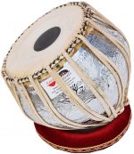 Ganesha Kalash Tabla Drum Set, 4 Kg Heavy Designer Copper Bayan, Sheesham Wood Dayan, Hand Made Drum Skins, Camel Leather Straps to Tune, Comes with Tuning Hammer, Gig Bag, Cushion & Cover - Image 6