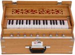 OM Safri Harmonium- 3&frac12; Octave By Kaayna Musicals-Portable, Traveler, Baja, 9 Stops- 4 Drone, Bass/Male Reeds, Teak Color, Gig Bag, Tuning: 440Hz - Image 6