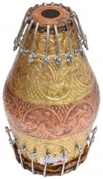 Designer Khol Drums -Brass & Copper-Bolt Tuned, Special Hand Made Skin, Double Color, Gig Bag - Image 7