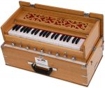 OM Safri Harmonium- 3&frac12; Octave By Kaayna Musicals-Portable, Traveler, Baja, 9 Stops- 4 Drone, Bass/Male Reeds, Teak Color, Gig Bag, Tuning: 440Hz - Image 7