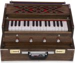 Mini Traveler Harmonium- 2&frac34; Octave By Kaayna Musicals-Portable, Baja, 4 Stops (2 Drone), Two Set Reed- Bass/Male, Dark Oak Finish, Gig Bag, Tuning: 440 Hz - Image 8