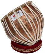 Ganesha Kalash Tabla Drum Set, 4 Kg Heavy Designer Copper Bayan, Antique Finish, Shesham Wood Dayan, Hand Made Drum Skins, Camel Leather Straps to Tune, Comes with Tuning Hammer, Gig Bag, Cushion & Cover - Image 8