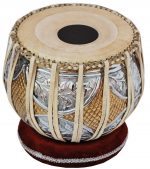 Tabla Drum Set, 2.5 Kg Double Color Brass Bayan, Sheesham Wood Dayan, Hand Made Nice Sounding Drum Heads, Leather Straps to Tune, Long Life, Comes with Tuning Hammer, Gig Bag, Cushion & Cover… - Image 8
