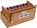 OM Safri Harmonium- 3&frac12; Octave By Kaayna Musicals-Portable, Traveler, Baja, 9 Stops- 4 Drone, Bass/Male Reeds, Teak Color, Gig Bag, Tuning: 440Hz - Image 8