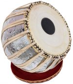 Ganesha Kalash Tabla Drum Set, 4 Kg Heavy Designer Copper Bayan, Sheesham Wood Dayan, Hand Made Drum Skins, Camel Leather Straps to Tune, Comes with Tuning Hammer, Gig Bag, Cushion & Cover - Image 9