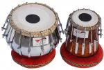 Tabla Drum Set-16 Bolt Tuned, 2.5 Kg Brass Bayan, Chrome Finish, Sheesham Wood Dayan, Hand Made Drum Skin, Easy to Tune Or Replace The Skin, Tuning Hammer, Gig Bag, Cushion & Cover - Image 2
